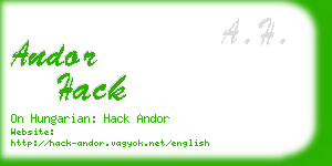 andor hack business card